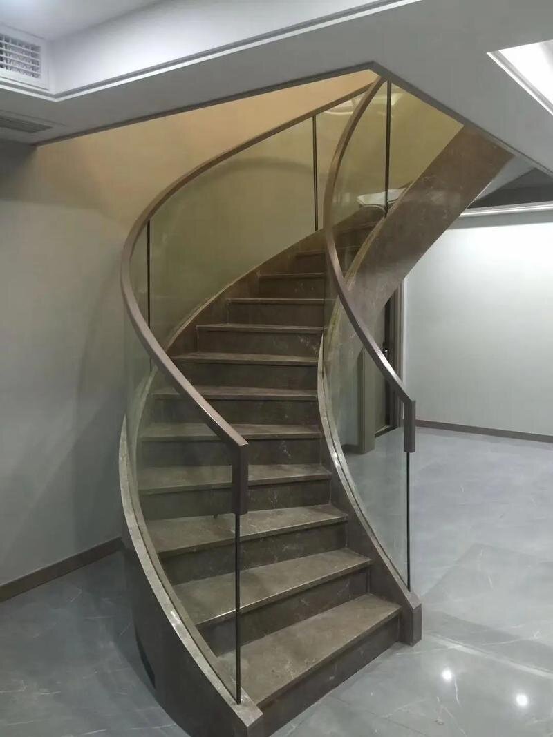 淮安市热弯弧形玻璃弧形楼梯玻璃 - 价格